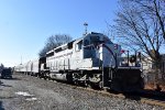 The 3024 rests with the NYS&W Toys for Tots train while toys are being collected by the crew